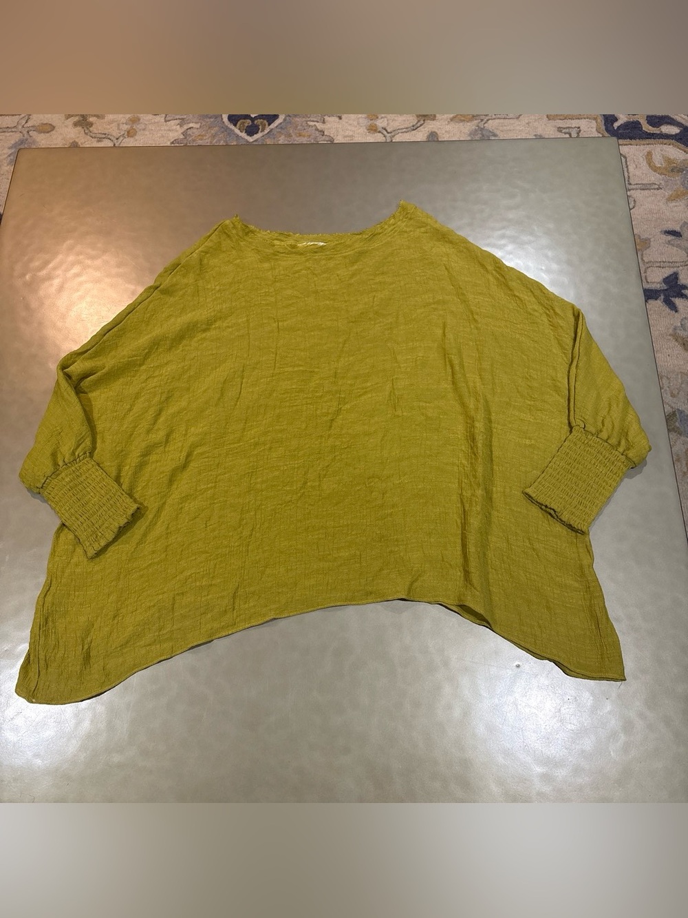 Grade&Gather Lightweight Olive Green Oversized Linen Top